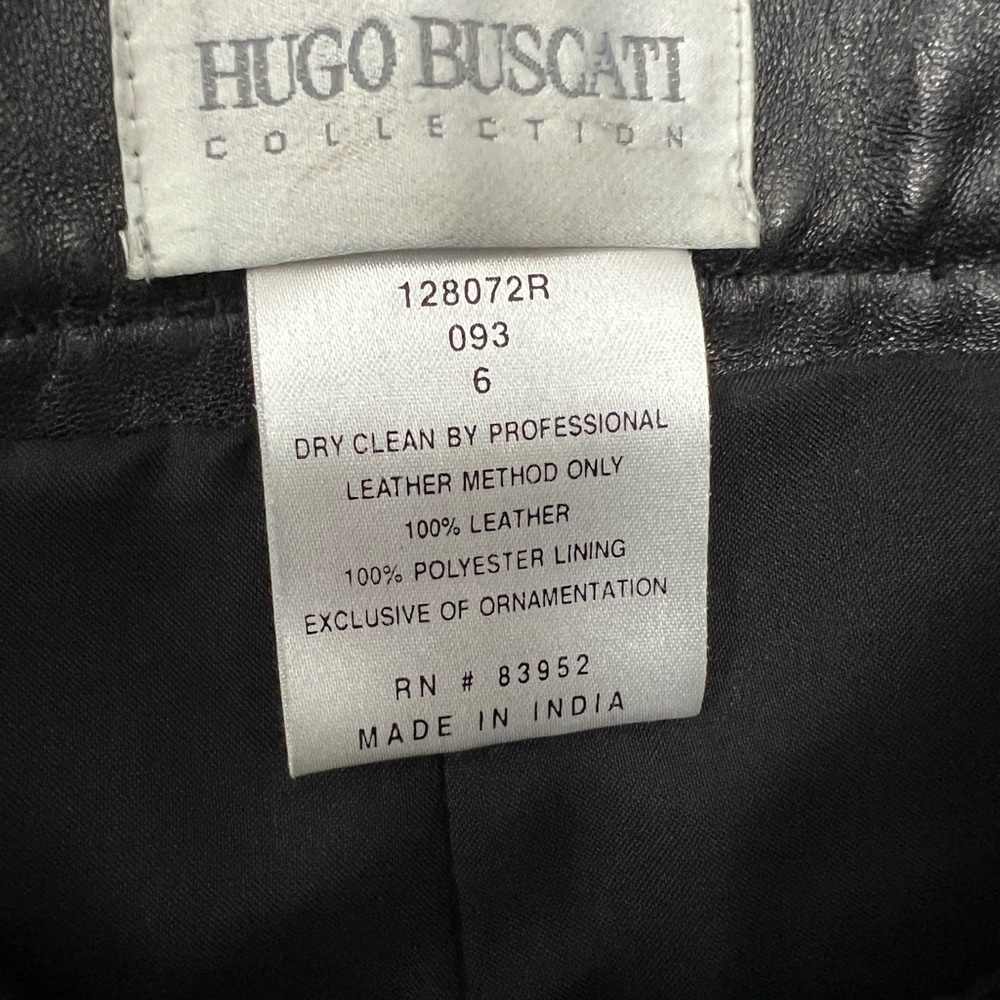 Hugo Buscati Black Leather Pants